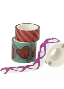 3 Rolls Red/Pink Washi Tape Tube Planner Supply Love Wedding Valentine's Day - Picture 1 of 7