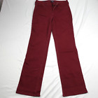 NYDJ Jeans Women Size 4 Red Denim Stretch Straight Leg Snap 5 Pocket Design