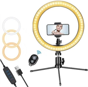 LED Ring Light 10" with Tripod Stand & Phone Holder for Live Stream/Makeup/YouTu - Picture 1 of 7