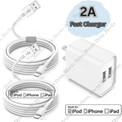 Super Fast USB Charger Cable Cord For iPhone 14 13 12 11 Pro Max XR XS 8 SE iPad - Image 1 of 4