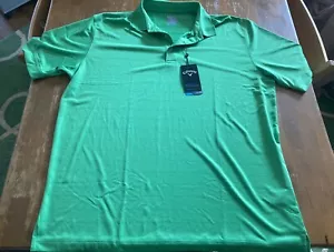 Callaway Mens SZ XL Golf Polo Shirt New Vibrant Green Striped NWT - Picture 1 of 4