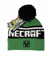 MINECRAFT CREEPER Logo POM BEANIE HAT, Green ONE SIZE