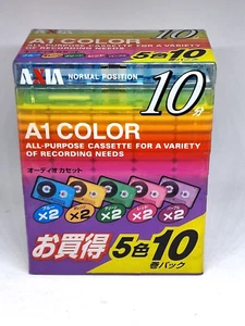 AXIA A1 COLOR C10 10PACK Blank Audio Cassette Tape (Sealed) NEW - Picture 1 of 4
