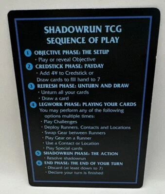 Shadowrun TCG/CCG  * Sequence of Play Card with Skill Icons Near Mint  SellbyCyn - Image 1 of 4