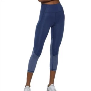IRIS & INK REVOLVE High Rise Cropped Legging Small Pantaloni Navy Heather NWT - Picture 1 of 12