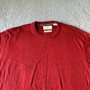 NEW Weatherproof Vintage Sweater Mens Large Red Cotton Cashmere Thermal Preppy - Picture 1 of 8