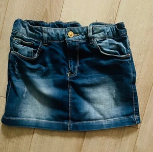 Zara Girl blue distressed denim cool jean adjustable girls skirt 11 12T 152cm - Picture 1 of 6