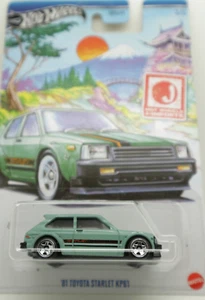 Toyota Starlet KP61 verde 1981 - Hot Wheels (1/64) coche modelo - Imagen 1 de 2