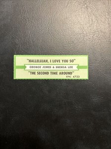 1 JUKEBOX TITLE STRIP George Jones Hallelujah. I Love You, So Brenda Lee 45.