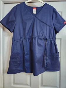 SCRUBS DICKIES GEN FLEX 85900 MATERNITY MOCK WRAP TOP 85900 PEWTER SIZE-L NWOT! - Picture 1 of 3