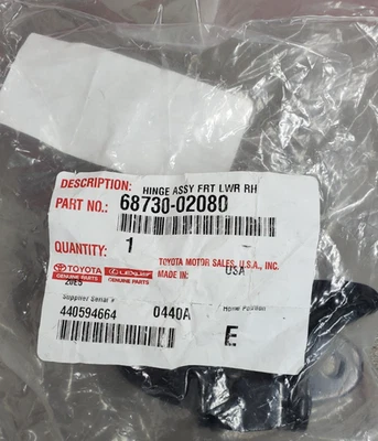 Bisagra inferior puerta delantera derecha pasajero Toyota Lexus 68730-02080 original OEM Foto 1 de 3