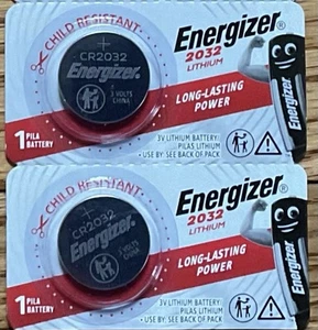 2 Piece ENERGIZER CR2032/DL2032/ECR2025 Lithium Ion Battery 3V Coin ( NEW ) - Picture 1 of 1