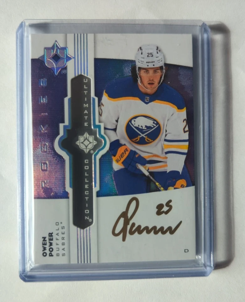 2022-23 Upper Deck Ultimate Collection Emblems Rookies Owen Power #UE-OP Auto RC - Image 1 of 2