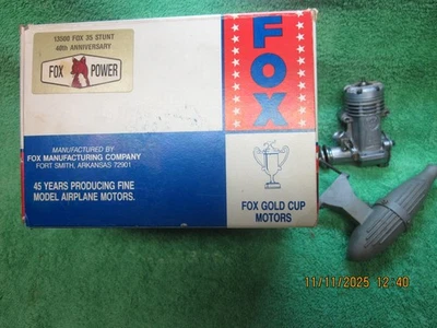 FOX .35 STUNT VINTAGE MODEL AIRPLANE AIRCRAFT ENGINE 50TH ANIV. 40TH ANN. BOX - Image 1 of 4