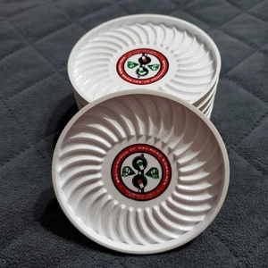 NOS Vintage Brotherhood of Railroad Signalmen Set of 8 Train Coasters White  - Picture 1 of 6