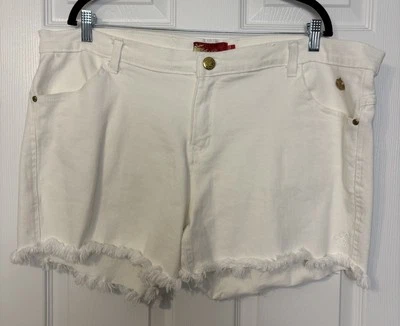 Apple Bottoms Women’s Cutoff Shorts Plus 22 White Denim 4” Inseam Hip Hop Y2K - Image 1 of 4