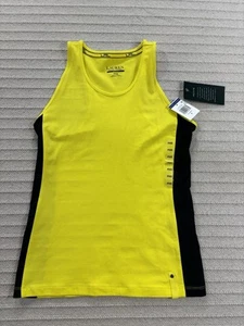 Ralph Lauren Active Shirt Womens XS Petite PXS Yellow Black Athleisure Running - Picture 1 of 13