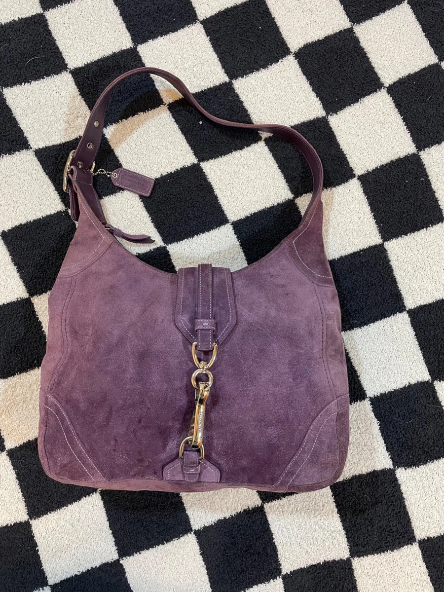 Coach Women's Suede Exterior Purple Bags & Handbags for Women for