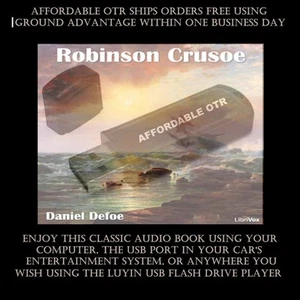ROBINSON CRUSOE, PLUS 2 ADDITIONAL NOVELS BY DANIEL DEFOE, ON A USB FLASH DRIVE! - Picture 1 of 4