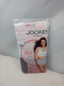 Jockey Elance Women's Size 8/XL Floral Cotton Comfort Briefs 3 Pack NWT Pink BLK - Picture 1 of 8