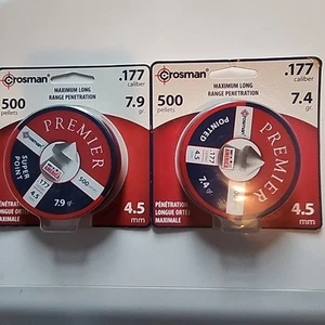 Crosman 2 pack Premier Pointed .177 Airgun Pellets. 7.4 and 7.9 (500-Count) - Picture 1 of 4