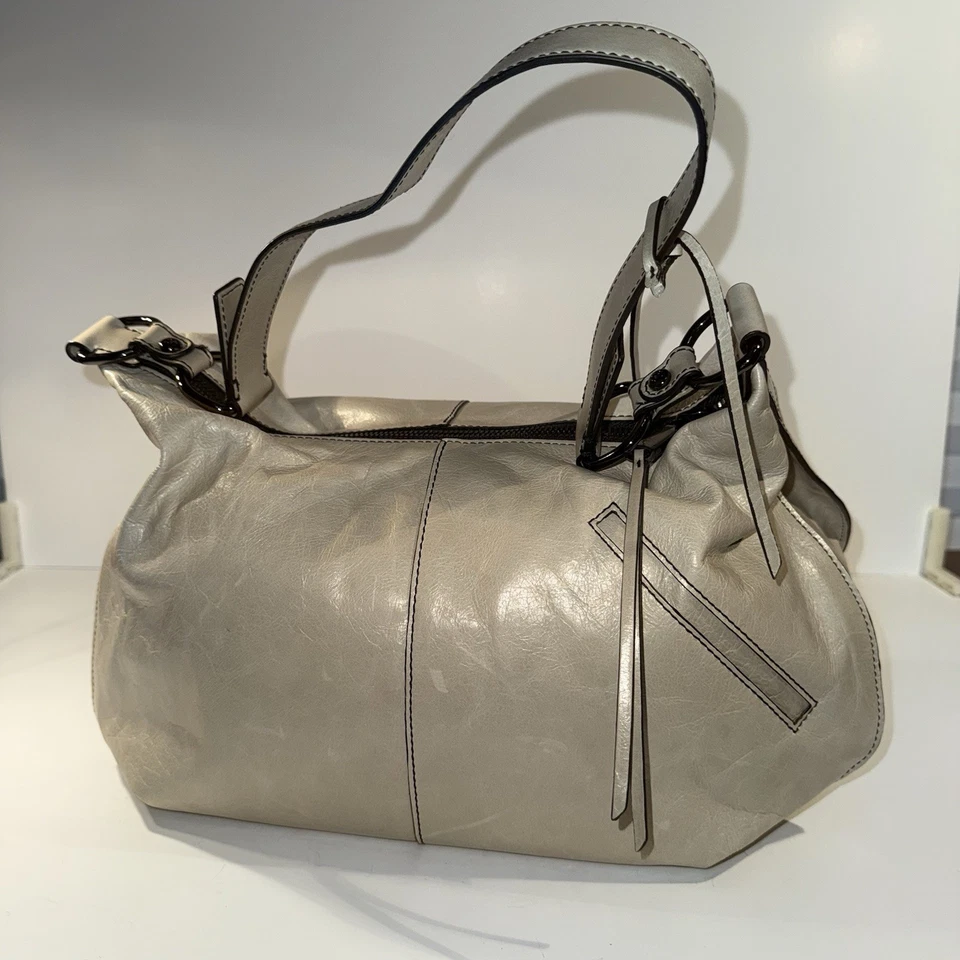 Bolso de Hombro Hobo International Slouch Hobo Top Cremallera Blanco Perla Foto 1 de 4