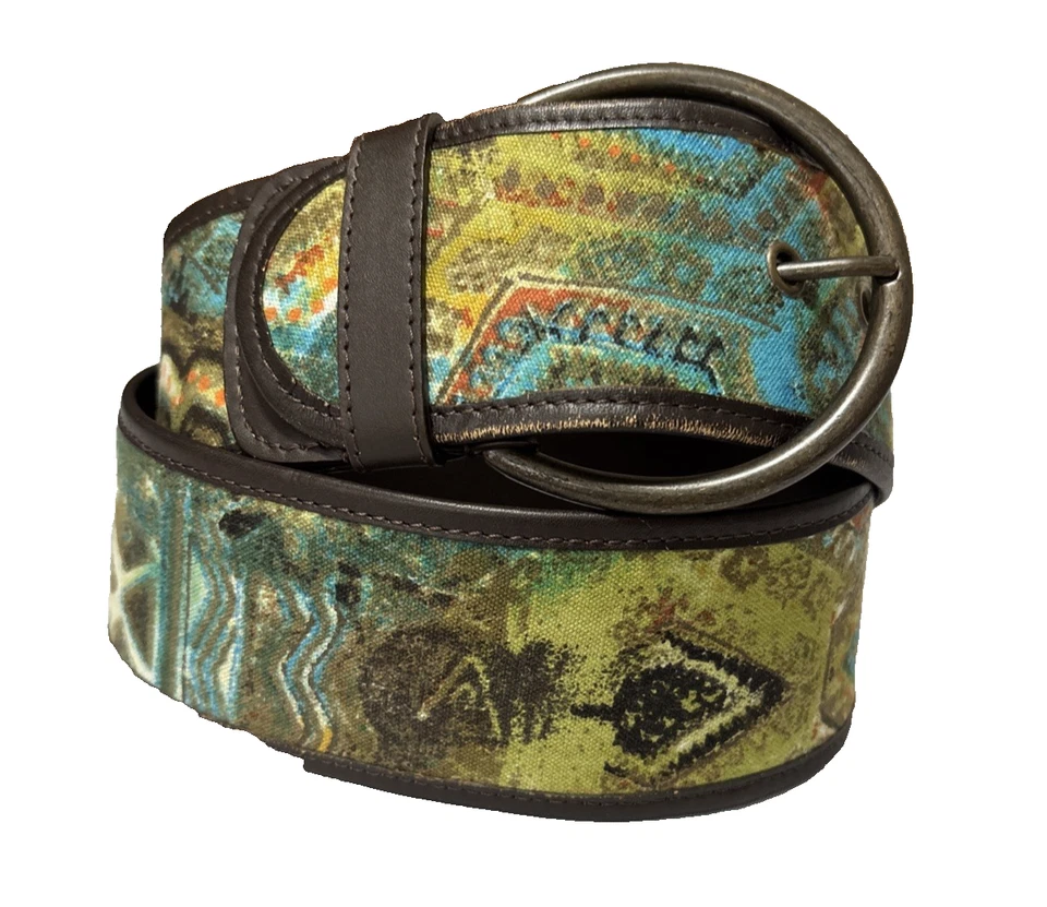 Chico's女式S BOHO宽腰带阿兹特克五颜六色的艺术最大主义Cottagecore — 第 1/4 张图片
