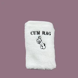 his Erotic Art Custom Embroidery Cum Rag White Cotton Washcloth sweat Towel - Picture 1 of 7