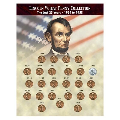 NUEVO The Last 25 Years of Lincoln Wheat Penny Collection (1934-1958) 7422 Foto 1 de 4