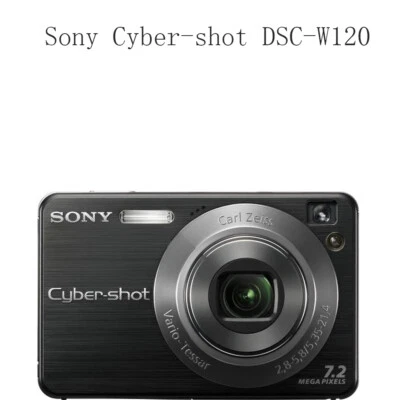 Sony Cybershot DSC-W120 7.2MP CCD Retro Digital Camera - Black - Image 1 of 4