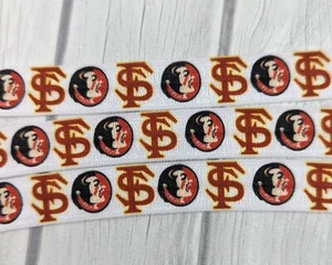 5/8" Florida State FOE, Fold Over Elastic, College FOE, 16mm Sport Elastic - Picture 1 of 1
