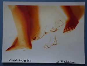 Photo Cherubin Angel Foot Signed J-P Etienne - Picture 1 of 3
