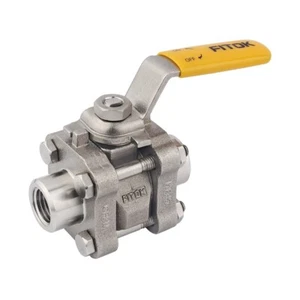 FITOK CF8M Stainless 3-Piece Ball Valve 1/4 x 1/4 FNPT 0.28 in Orifice 2500 psig - Picture 1 of 1