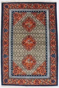 Hand-Carved Area Rug Geometric Art Deco Chinese Style Oriental Carpet 6X9 ft - Picture 1 of 17