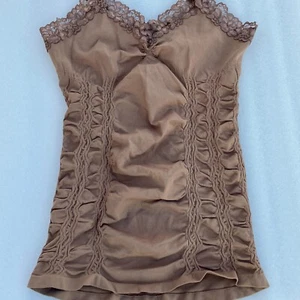 CAMISOLE TOP by M. RENA Terracotta nylon spandex LACE TANK RUCHED one size NWT - Picture 1 of 10