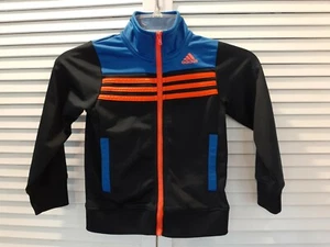 Adidas,Youth/Kids,Unisex,Black,Blue,Orange,Full Zipper,Size 4,Jacket - Picture 1 of 5