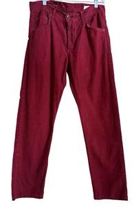 Rag & Bone Tailored Workwear Pants Corduroy Red Slim Straight Button Fly 32x30 - Picture 1 of 8
