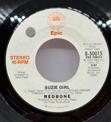 REDBONE {Pop Rock 45} SUZIE GIRL stereo/mono  ♫ hear ~ PROMO - Image 1 of 2