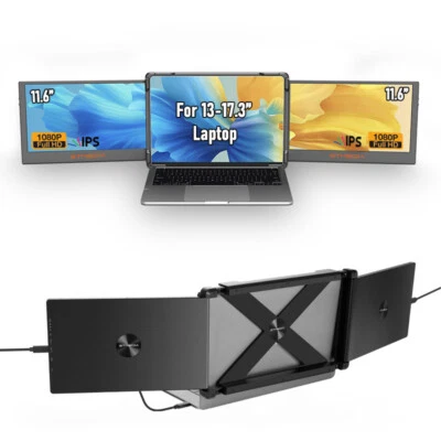 GTMEDIA Dual 11.6" Laptop Monitor Extender FHD Dual Screen for 13"-17.3" Laptops