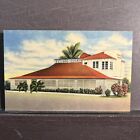 Bambusowa tawerna restauracja Homestead Florida FL vintage lniana pocztówka bez opakowania w idealnym stanie