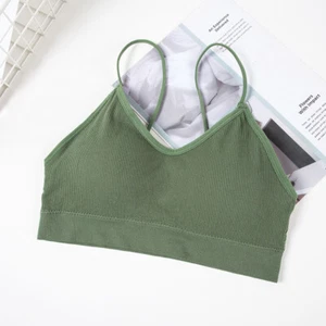 Women Strappy Sport Yoga Low U-Back Bralette Padded Bra Crop Top Cami Vest Tank - Picture 1 of 29