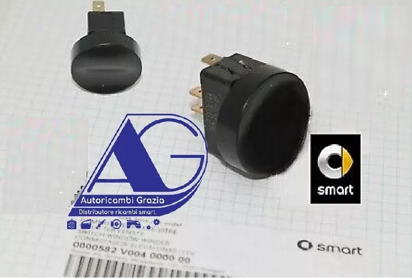 TASTO PULSANTE ALZAVETRO ALZACRISTALLO SMART FORTWO 450 1998 - 8/2007 nuovo - Immagine 1 di 1