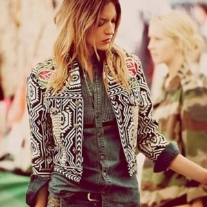 Free People New Romantics Native Whisper Jacket Embroidered Bird Rose Tribal  - Picture 1 of 4