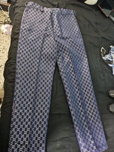 GUCCI BLUE JEAN WITH SKELETON BACK PRINT - Picture 1 of 6