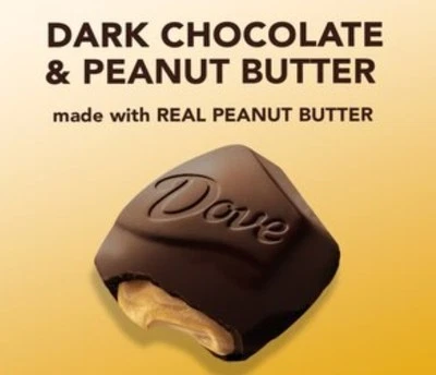 DOVE-MANTEQUILLA DE MANÍ CHOCOLATE OSCURO ENVUELTA INDIVIDUALMENTE- ¡BOLSA A GRANEL VALOR LIMITADO!! Foto 1 de 4