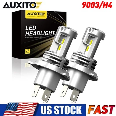 AUXITO H4 9003 LED Headlight Bulb High Power 6500K Hi Low Beam 12000LM White EAC - Image 1 of 4