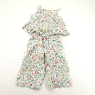 Polo Ralph Lauren Floral Batiste Top & Pants Set Girls 2 Multicolor Sleeveless - Image 1 of 4