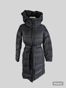 Weekend Max Mara schwarzer Mantel mit Kapuze und Gürtel Gr. UK6/US2 - Bild 1 von 5