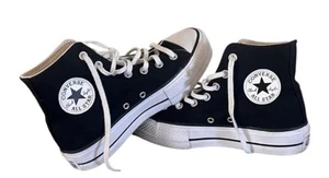 Converse Chuck Taylor All Star Lift Hi schwarz-weiße Plateau-Damenschuhe Größe 8 - Bild 1 von 12