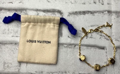 Pulsera Louis Vuitton Gamble M65209 Oro Swarovski Mujer Joyería LV De Colección Foto 1 de 4